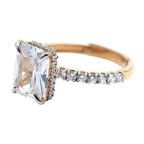 Beautiful Yellow Gold Plated Sterling Silver Ring with Moissanite - Ideal Solitaire for Women