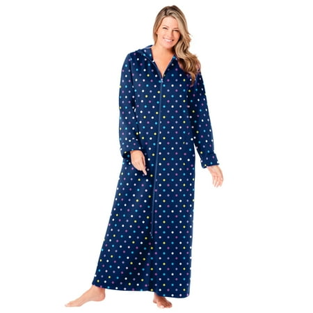 

Dreams & Co. Women s Plus Size Petite Long Hooded Fleece Sweatshirt Robe Robe