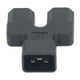 thumbnail image 2 of Adaptador de corriente IEC320 125V-250V C20 macho a doble C21 hembra IEC320 C20 a adaptador de corriente dual IEC320 C21 para servidor PDU, 2 of 8