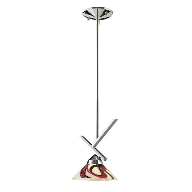 ElkGroup International 1474/1CRW 1 Light Pendant In Polished Chrome And Creme White Glass