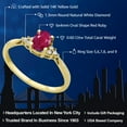 thumbnail image 2 of Gem Stone King 14K Yellow Gold Red Ruby and Diamond Women Engagement Ring (0.60 Ct Oval Gemstone Birthstone, Available in Size 5,6,7,8,9), 2 of 5