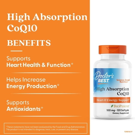 [2個セット] 高吸収 コエンザイムQ10 CoQ10 100mg ソフトジェル 120粒 Doctor's BEST（ドクターズベスト）