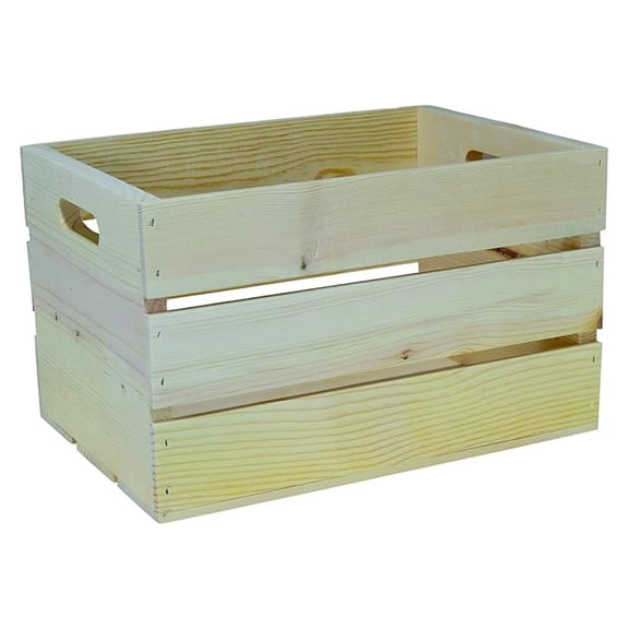 ooden Storage Crate with Hand Holes, 14 x 10 x 9 Inside Dimensions