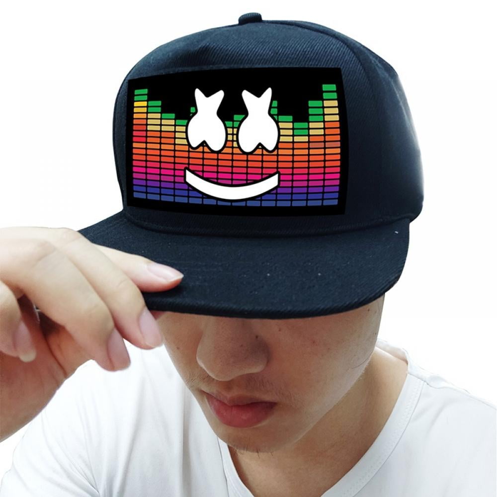 Light Up Sound Activated Baseball Cap DJ LED Flashing Hat with Detachable Screen for Man Woman, Women's, Size: 1