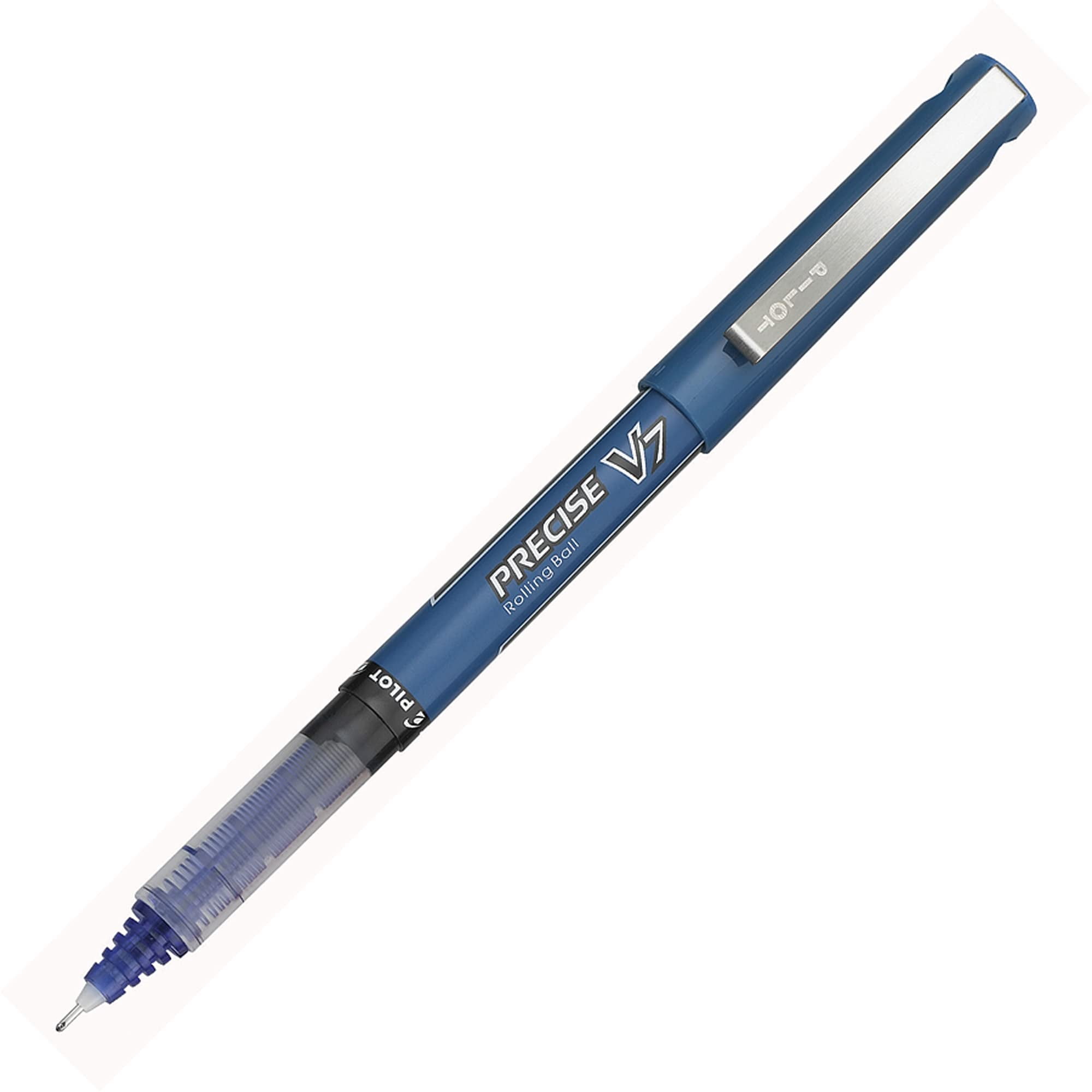 Pilot(R) Precise(TM) V7 Liquid Ink Rollerball Pens, 0.7 mm, Fine Point, Blue Barrel, Blue Ink, Pack Of 12, 35349