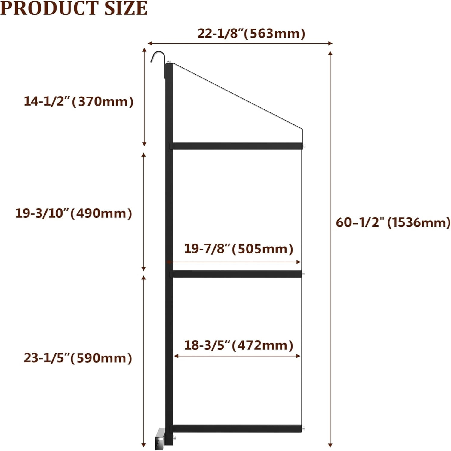AOILE Shipping Container Shelving Brackets 2/4-Pack | 60” x 22” 3-Tier Heavy-Duty Design | Powder-Coated Steel, Quick Installation for Trailers, Garages, and Cargo Containers