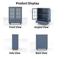thumbnail image 4 of Noble House Minimalist Buffet Cabinet with Glass Doors and Drawer, Sideboard Cupboard for Dining Room, Vintage Blue, 4 of 14