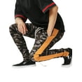 thumbnail image 5 of Ma Croix Mens Stripe Track Zipper Pants Camo Tone Skinny Fit Elastic Athletic Training Bottom, 5 of 6