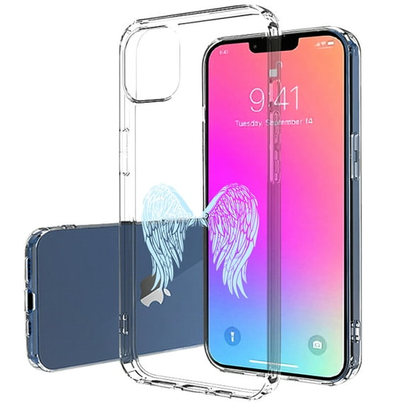 TalkingCase Slim Case for Apple iPhone 14, Slim Thin Gel Tpu Cover, Blue Wings 1 Print, Light Weight, Flexible, Soft, Anti-Scratch, Printed in USA