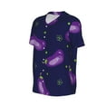 thumbnail image 6 of Fotbe Eggplant Baseball Jersey Shirt for Men and Women, Casual Short Sleeves Button Down T-Shirt-Small, 6 of 9