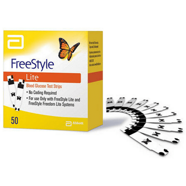 FreeStyle Lite Blood Glucose Test Strips, 50 Ct - Walmart ...