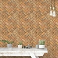 thumbnail image 2 of Galerie Wallcoverings  Just Kitchens Herringbone Brick Design Vinyl on Non-woven Matte Wallpaper Roll 33 feet x 21 inches - Orange, 2 of 5
