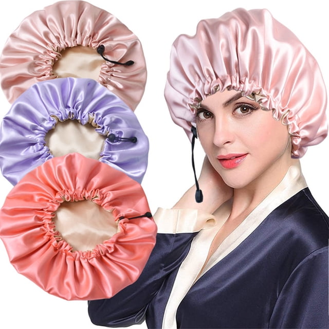Sleeping Head Cover Adjustable 3PCS Unisex Shower Cap Hair Loss Hat Sleep Hat
