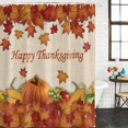 thumbnail image 2 of Orange Maple Shower Curtain, Waterproof Shower Curtains for Bathroom, Thanksgiving Pumpkin Autumn Fruit Vintage Washable Fabric Bathtub Curtain Set Bath Decor with 12 Hooks 72"x78", 2 of 8