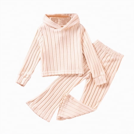 Futezty Toddler Boys Girls Clothes Fall Winter Outfit Sets Set For Kids Long Sleeve Crew Neck Knitted Stretch Waistband 6 12 18 24 Months 2T 3T 2-Pieces Everyday