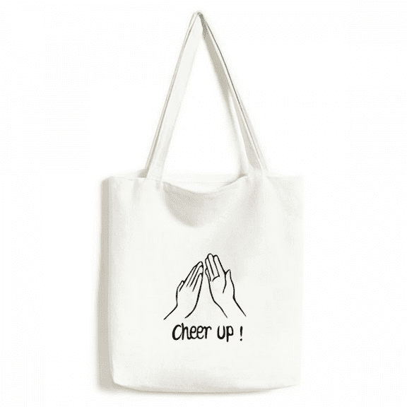 Black Clap Personalized Gesture Tote Canvas Bag Shopping Satchel Casual Handbag