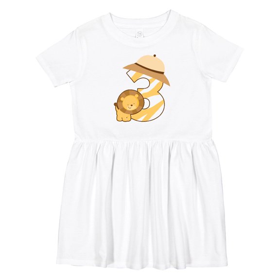 Inktastic 3rd Birthday Jungle Safari Lion 3 Year Old Girls Toddler Dress