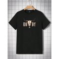thumbnail image 3 of Camiseta de punto negra de manga corta con cuello redondo para hombre de Manfinity Homme, camisetas informales, 3 of 5