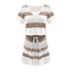 thumbnail image 5 of ICHUANYI Clearance Women Casual V-Neck Short Sleeve Bandage Stripe Printing Loose Dress(Khaki, XXL) ICHUANYI WER2023080805231, 5 of 6