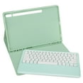 thumbnail image 4 of Para Tab S8 Funda para teclado Matcha Verde Ángulo ajustable Funda de PU Tableta desmontable Teclado inalámbrico para SM X800 S7 FE Sin Trackpad, 4 of 14