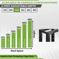 thumbnail image 3 of NavePoint 22U 4 Post Server Rack – Open Frame Rack for 19 Inch Equipment, Adjustable Depth 4-Post Network Rack Floor Mount, 22U Server Rack 793lbs Capacity, Black, 3 of 4