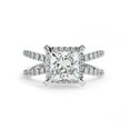 thumbnail image 2 of AFFY Split Shank Halo Engagement Ring for Women Center 7MM Princess and Round Lab Created Moissanite Wedding Promise Rings Jewelry Gift for Her In 10K Solid White Gold Size 9.5, 2 of 6