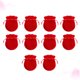 thumbnail image 4 of 20pcs Gourd Jewelry Bag Bolsas de cordón de almacenamiento de franela para anillo Stud Pendientes Bolsas de dulces Bolsas de regalo (Estilo delgado rojo 9x12CM), 4 of 5