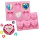 thumbnail image 5 of Moldes de silicona 3D mousse DIY molde para decoración de pasteles jalea pudín caramelo chocolate 6 agujeros corazón, silicona, rosa, molde de corazón rosa Xemadio HFP-0146, 5 of 7