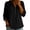 Black, variant on Paiwinds Women's Henley Shirts, Casual 3/4 Rolled Sleeve V Neck Button Down Tunic Tops, Loose Fit Casual Pullover Shirts for Women