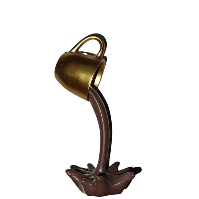 Fiudx Escultura de Resina En Forma de Taza de Café, Arte Líquido Desafiante, Decoración Original para El Hogar y La Oficina, Centro de Mesa Elegante y Divertido, Regalo Único para Amantes Del Arte, A