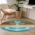 thumbnail image 5 of Nautical Anchor Round Living Room Rugs 4 ft, Rustic Blue Brown Wood Grain Ocean Washable Area Rug with Non-Slip Sturdy Edge Binding Round Carpet for Entryway Kitchen Bedroom Bathroom, 5 of 9