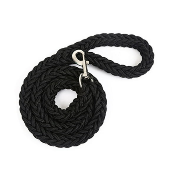 Correa Para Mascota Perro Trenzada Negro Hilos Polipropileno -Cuerda de tracción canina grande