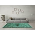 thumbnail image 3 of Ahgly Company Indoor Square Oriental Turquoise Blue Industrial Area Rugs, 6' Square, 3 of 4