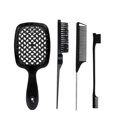 thumbnail image 1 of Hair Styling Comb Set -Hollow comb, Rat Tail Combs, Hair Teasing Brush and Edge Brush + Eyelash Comb Dual-head Eyebrow Brush, 1 of 5