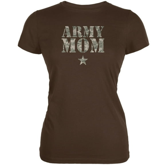 Army Mom Brown Juniors Soft T-Shirt - Medium