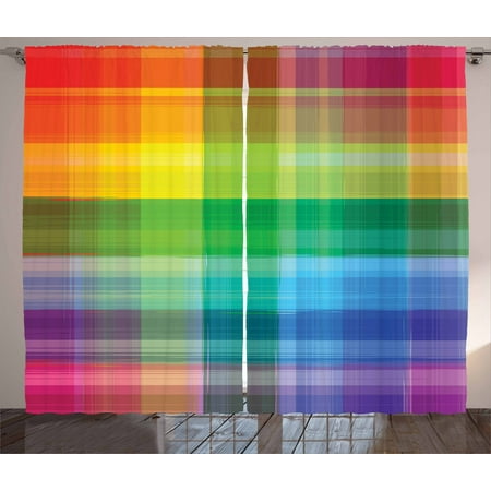 Image result for multicolor plaid curtains