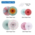 thumbnail image 3 of Uxcell Hanging Paper Fans Set Paper Decorations for Party Birthday, Flower Color(8pcs), 3 of 7