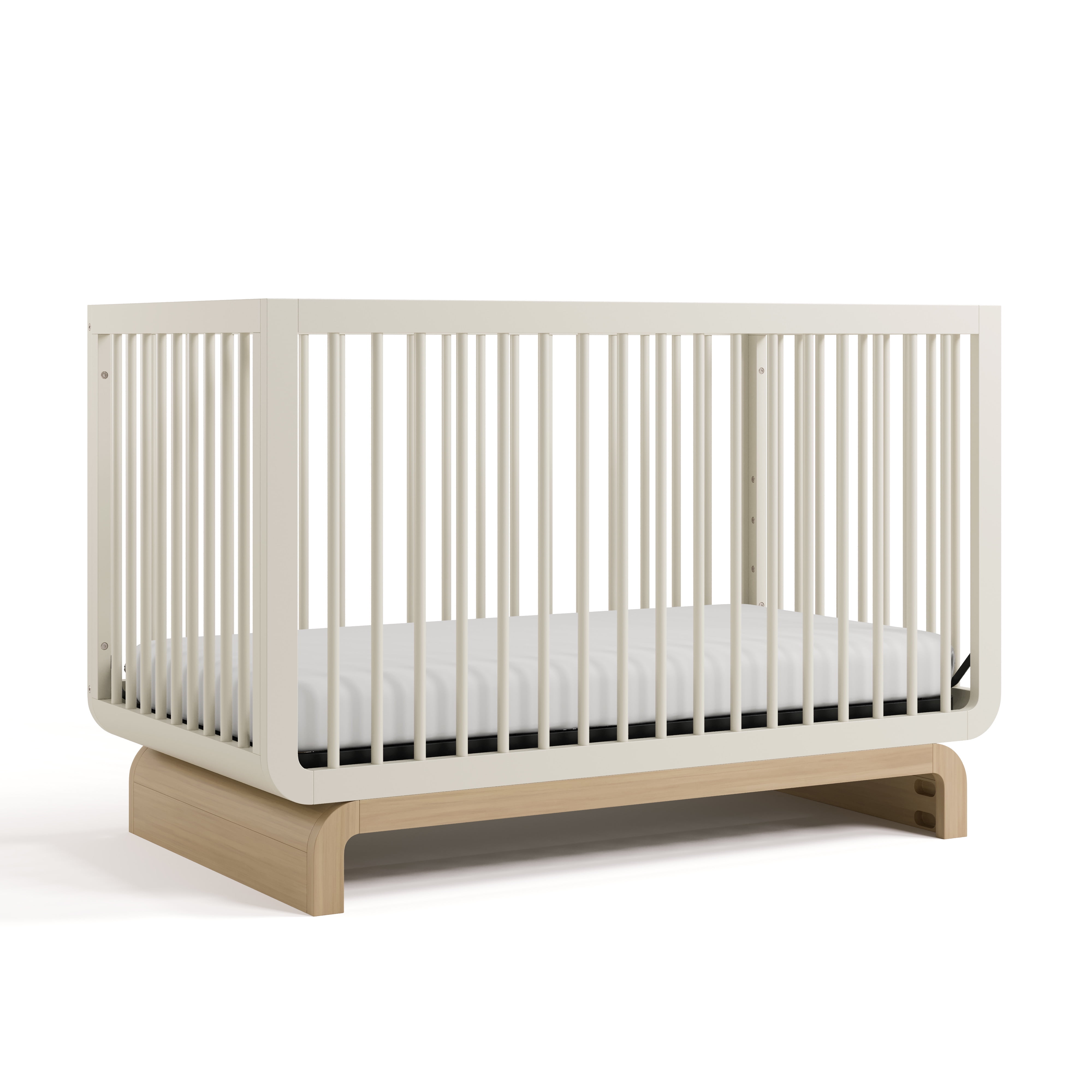 Art of Nursery by Storkcraft Santorini 5-in-1 Convertible Baby Crib, Frosted Oat with Driftwood
