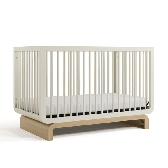 Storkcraft Santorini 5-in-1 Convertible Crib, Frosted Oat with Driftwood