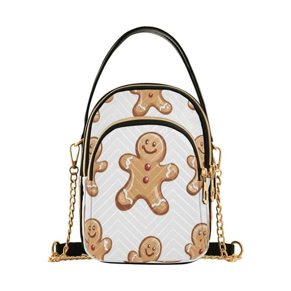 Shoulder Handbag Women's Crossbody Handbags 5.91x3.15x8.27 Inch Bank Card Bag Cash Bag Key Bag The Christmas Gingerbread Man