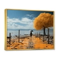 thumbnail image 2 of Designart "Beachside Road by the Coast II" Nautical & Beach Floater Framed Wall Art Living Room, 2 of 7