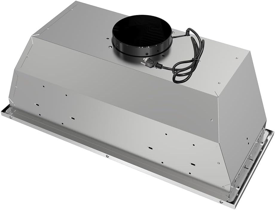 Streamline 28 in. Sacchi Ductless Insert Range Hood in Brushed Stainless Steel with Baffle Filters, Push Button Control, LED Lights