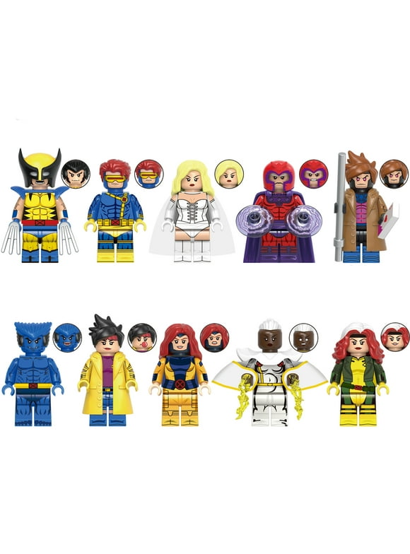 10 Pcs Superhero Wolverine Mini Action Figures Building Blocks, Collection X-Men Miniature Figurines Super Hero Toys Birthday Gift for Kids