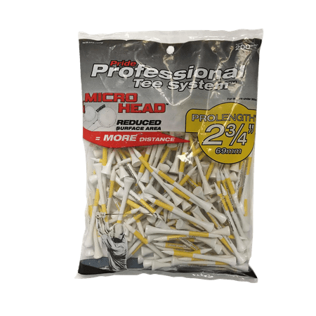 - Pride Professional Tee System 2-3/4-Inch Micro Head Wood Golf Tee, White