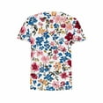 thumbnail image 5 of Summer Boho Tops Womens Cute Floral Printed Tunic Blouses Crewneck Causal Short Sleeve Shirts Relaxed Fit Plus Size Tees Dressy Casual Ladies Tunics Tops Going Out Outfits, 5 of 5