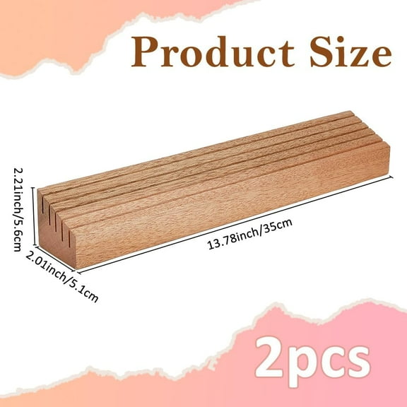 5-Slots Beechwood Card Playing Holder Tray Greeting Card Organizer Holders Card Game Groove Display Rack for Cards Game Seniors for Bridge Canasta Strategy 5.6x35x5cm