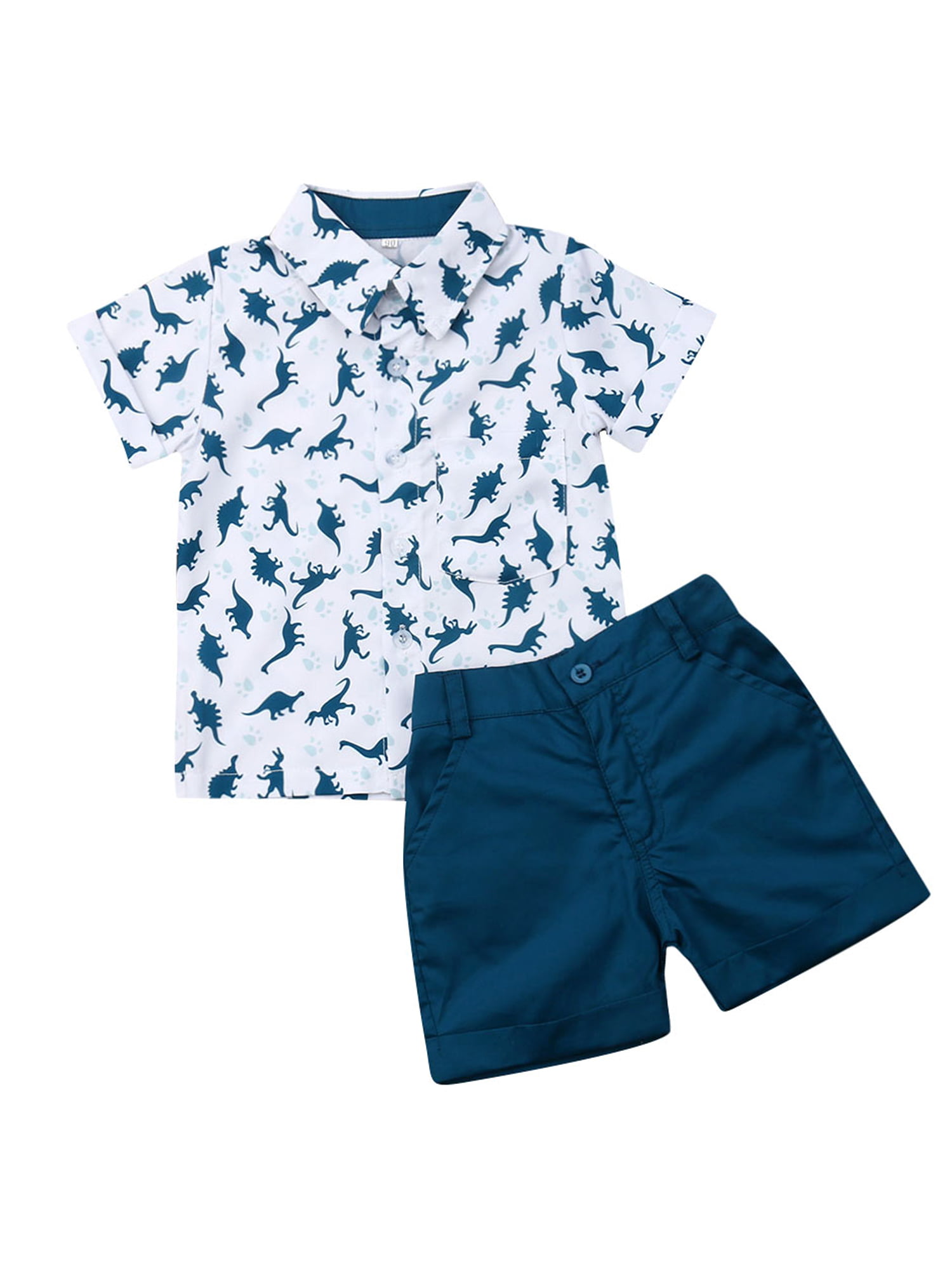 Baby Kids Boys Summer Clothes Short Sleeve Shirt Tops+Shorts Sets Casual Outfits 