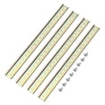 thumbnail image 1 of Unique Bargains DIN Rail Slotted Iron Mounting Guide 16 Inch x 1.4 Inch x 0.3 Inch Iridescent 4 Pcs, 1 of 4
