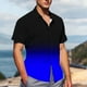 thumbnail image 4 of Blusa y camisa de manga corta con cuello vuelto para hombre, blusa informal de moda con cuello vuelto, blusa estampada de manga corta con botones, blusa de poliéster para hombre, 4 of 6