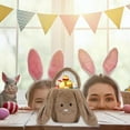 thumbnail image 3 of Fiaya Women Plush Easter Bunny Basket, 1Pc Rabbit Candy Buckets with Long Plush Ear, 7.87 × 7.87 inch Personalized Egg Hunting Bags for Party Favor Treat Hunt Games (Brown), 3 of 7